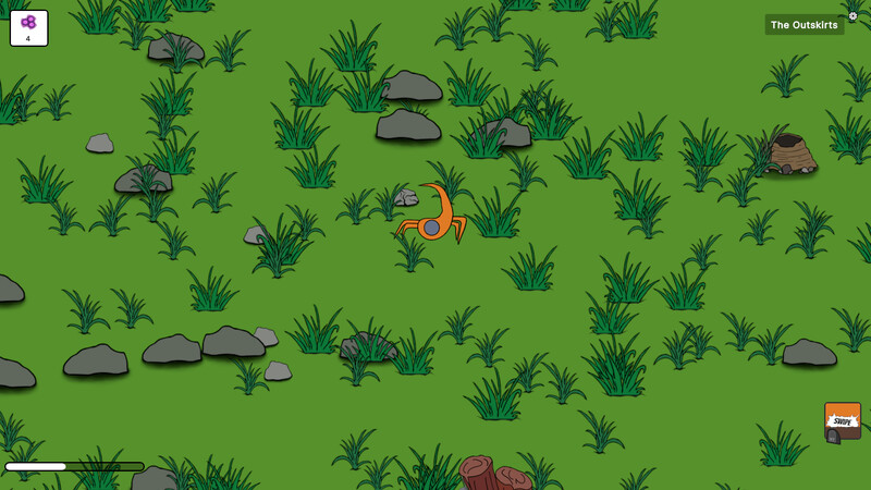 Goguz breaking rocks in a green biome